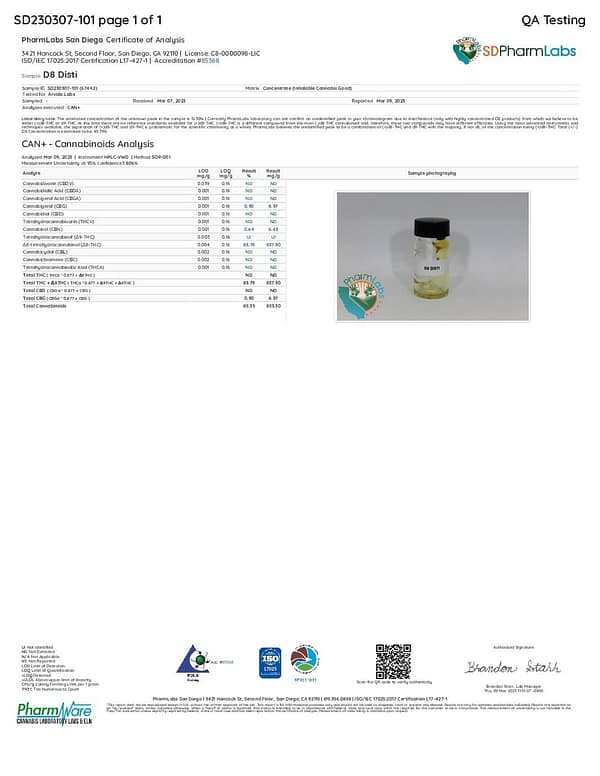 Delta 8 Isolate-Derived Distillate - Image 2